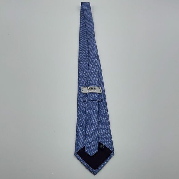 Blue 100% silk arrow platinum necktie - Picture 6 of 6